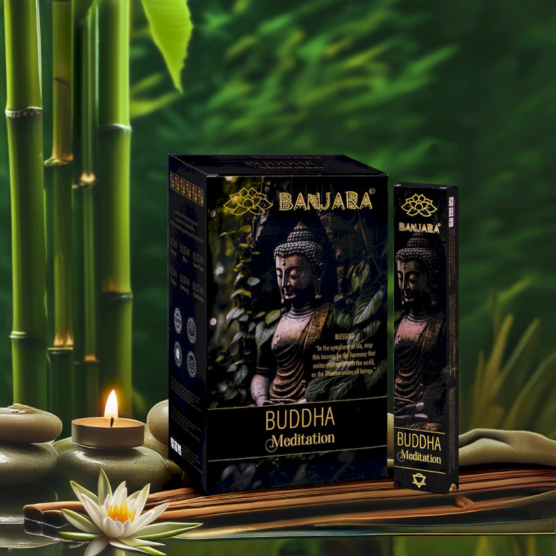 Banjara Buddha Meditation Räucherstäbchen - Handgerollte Räucherstäbchen mit 100% natürlichen Zutaten