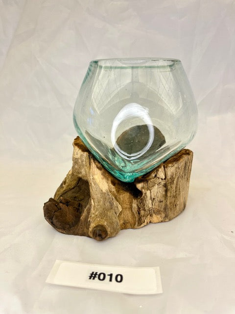 Wurzelvase mini Detailansicht - Einzigartige Kaffeewurzel mit Glasvase | shinypresents.de