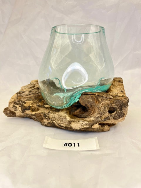 Wurzelvase mini Detailansicht - Einzigartige Kaffeewurzel mit Glasvase | shinypresents.de