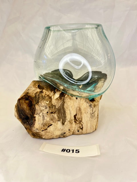 Wurzelvase mini aus Kaffeestrauchwurzel – handgefertigtes Unikat mit natürlicher Maserung – shinypresents.de