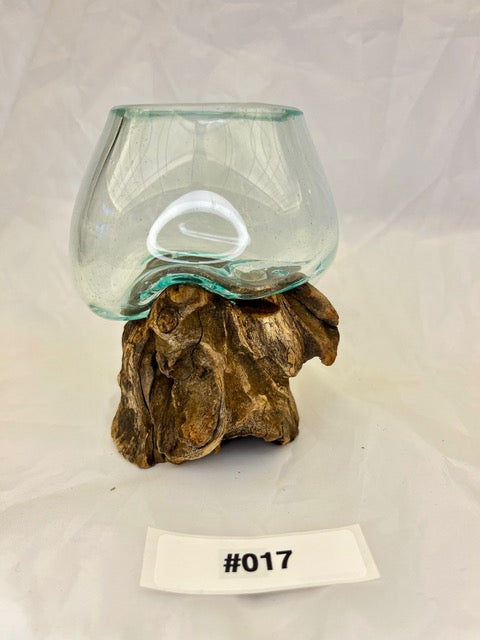 Wurzelvase mini Detailansicht – nachhaltige Kaffeestrauchwurzel-Vase mit organischer Struktur – shinypresents.de