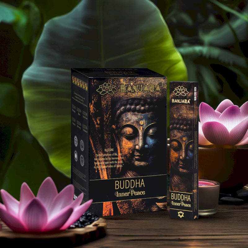 Banjara Buddha Innerer Frieden Räucherstäbchen - Handgerollte Räucherstäbchen mit 100% natürlichen Zutaten