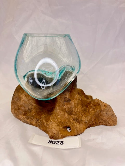 Wurzelvase mini #28 - Handgefertigte Vase auf natürlicher Kaffeewurzel für nachhaltige Dekoration | shinypresents.de