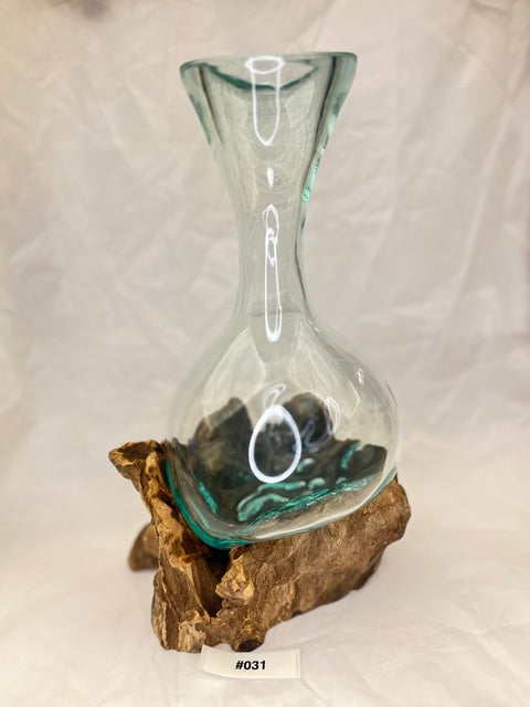 Wurzelvase 35 cm #31 Detailansicht - Einzigartige Kaffeewurzel mit Glasvase | shinypresents.de