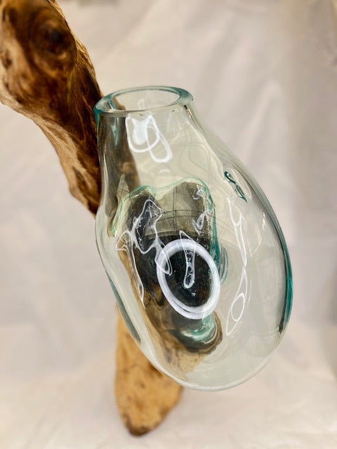 Wurzelvase 50 cm #33 Detailansicht - Einzigartige Kaffeewurzel mit Glasvase | shinypresents.de