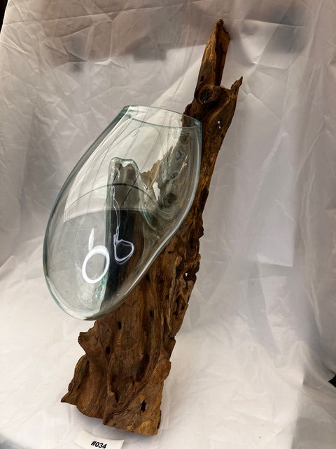 Wurzelvase Wandmontage 50 cm #34 Nahaufnahme - Nachhaltige Wanddekoration aus Kaffeewurzel | shinypresents.de