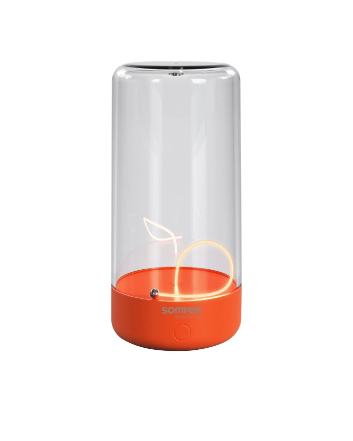 PULSE Akku-Tischleuchte Neon Orange im Detail – kabellose LED-Tischlampe mit Touch-Sensor und IP54-Schutz – shinypresents.de