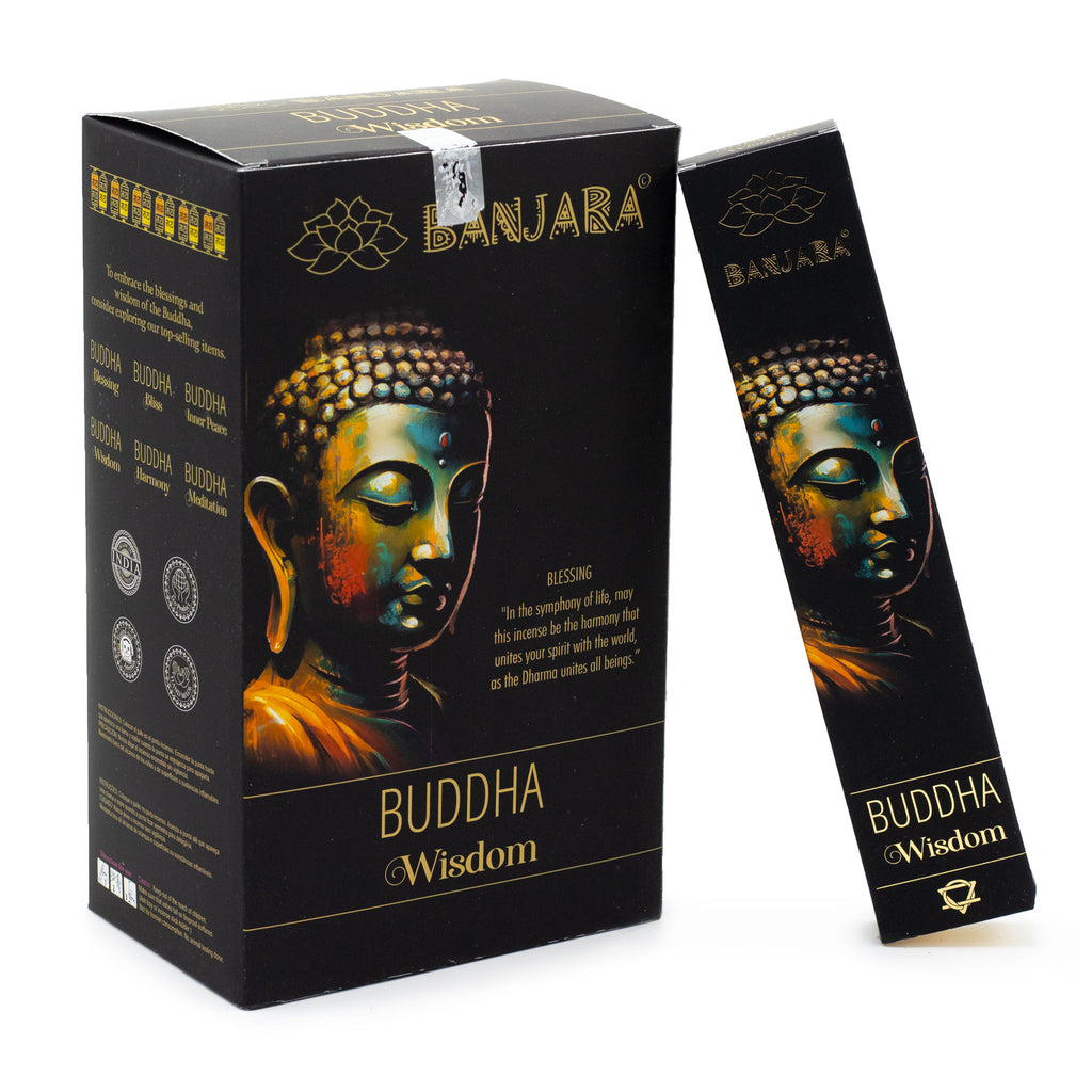 Banjara Buddha Weisheit Räucherstäbchen - Handgerollte Räucherstäbchen mit 100% natürlichen Zutaten