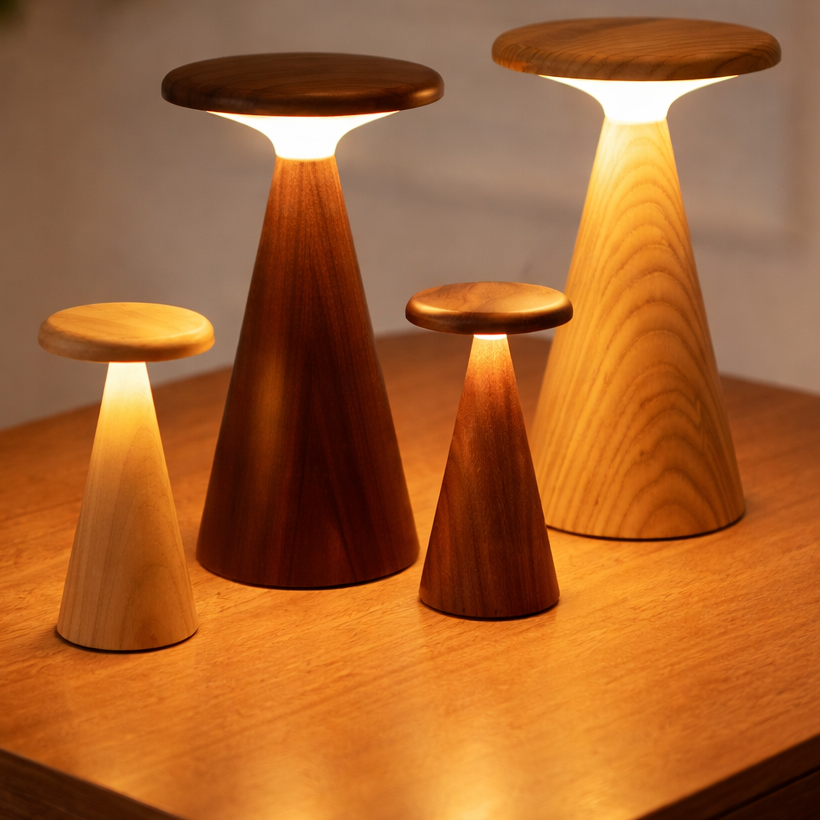 Sylva Tischlampe von Gingko Design, elegante Holz-Tischleuchte, shinypresents.de
