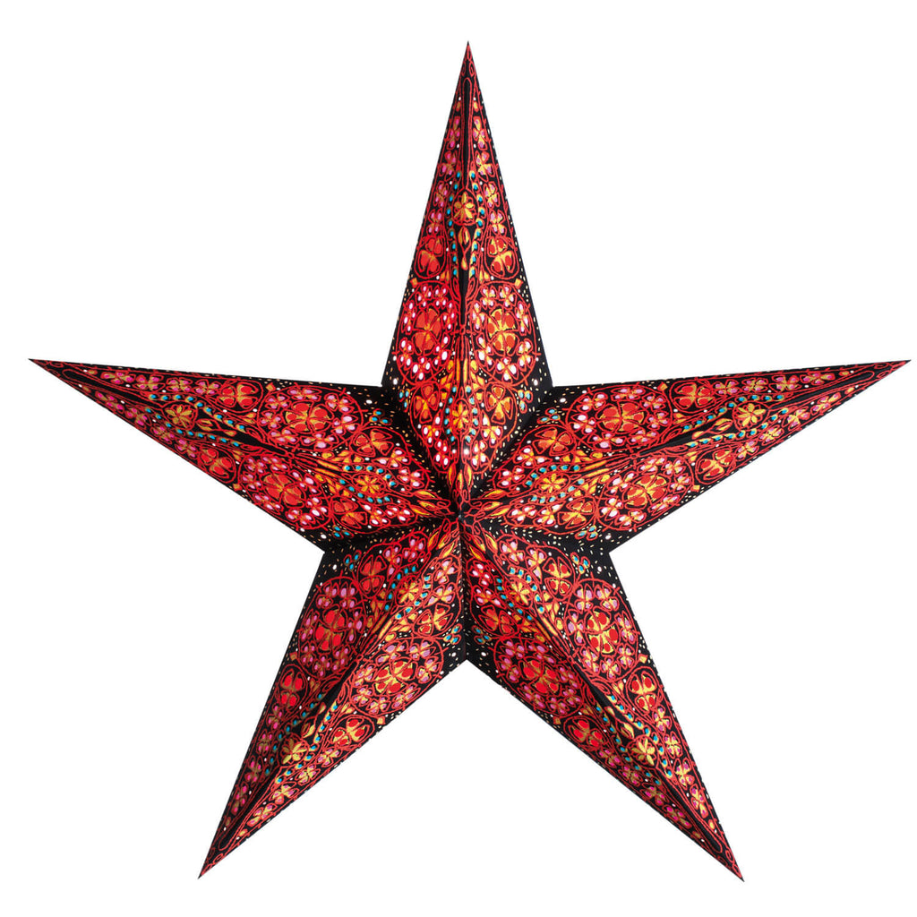 starlightz kalea red 60cm Leuchtstern - Handgefertigter Papierstern in Rot mit lebendigen Farben | shinypresents.de