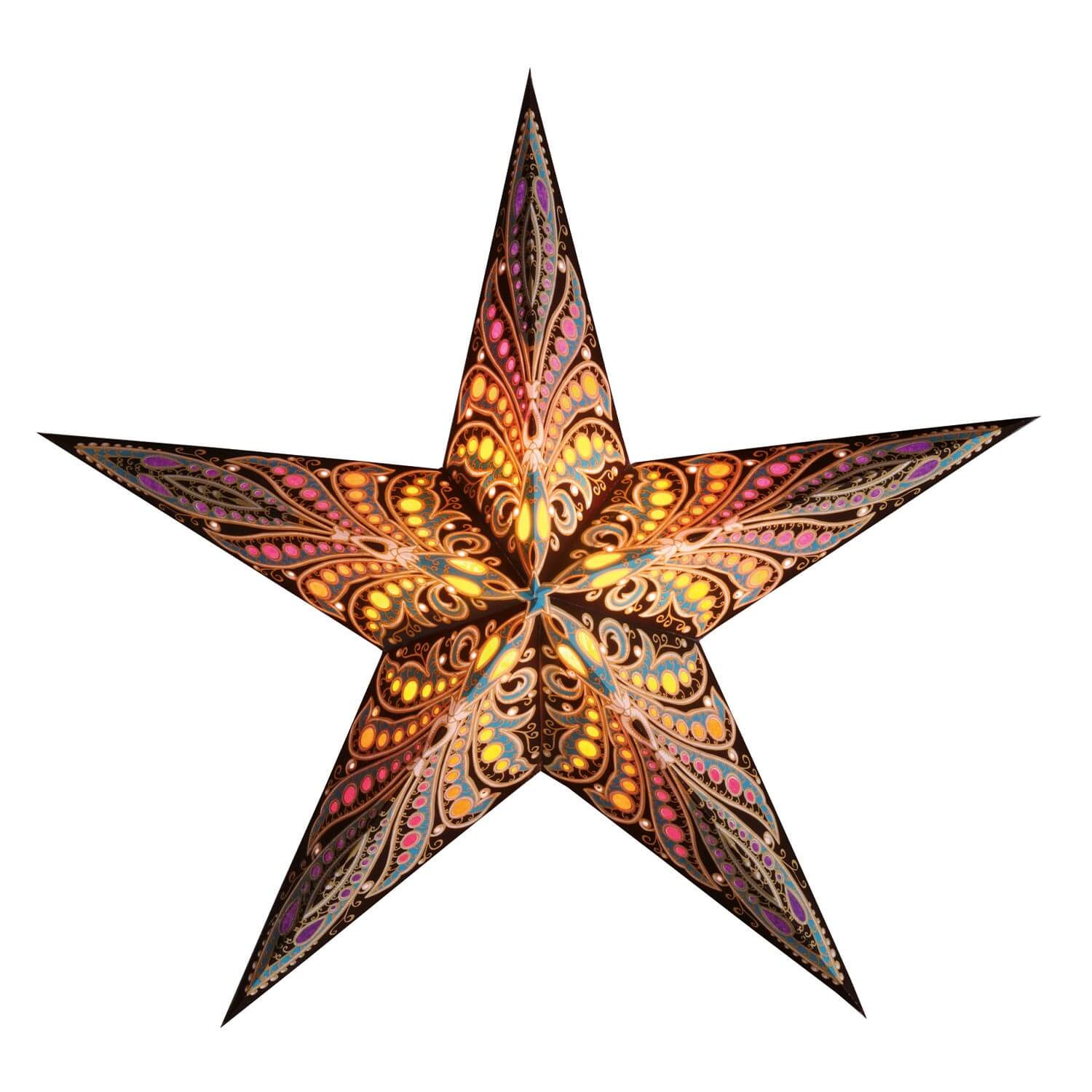 starlightz queen of java Leuchtstern 60cm - Handgefertigter Papierstern mit exotischem Design für stimmungsvolle Beleuchtung | shinypresents.de