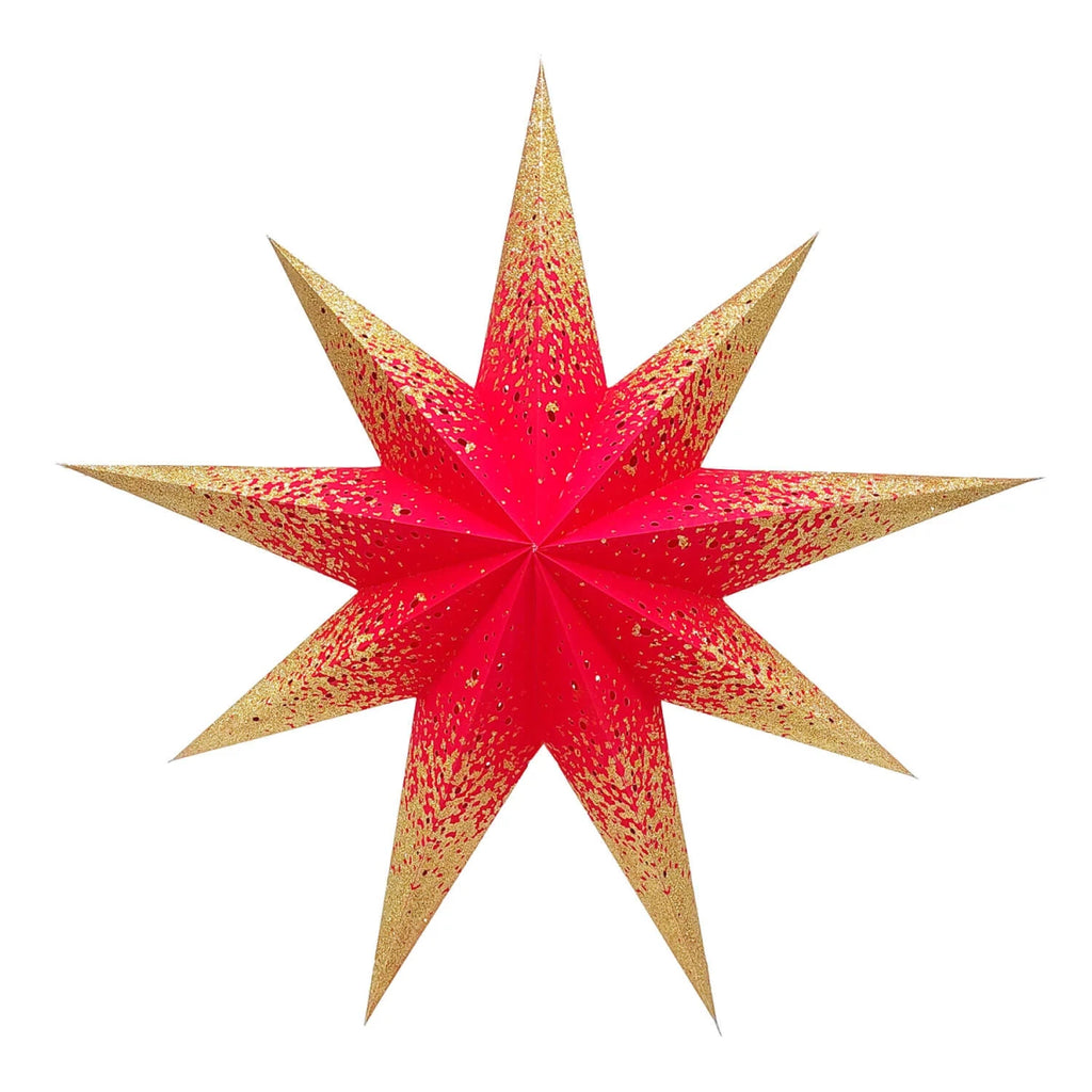 starlightz bianco m red gold sparkle - Premium Leuchtstern für stilvolle Raumbeleuchtung - shinypresents.de
