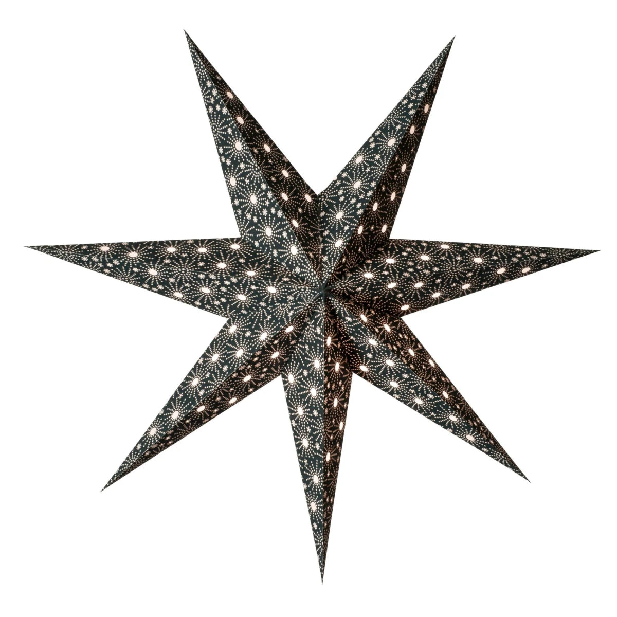 starlightz cristal black Leuchtstern 60cm - Handgefertigter schwarzer Papierstern mit kristallinem Design | shinypresents.de