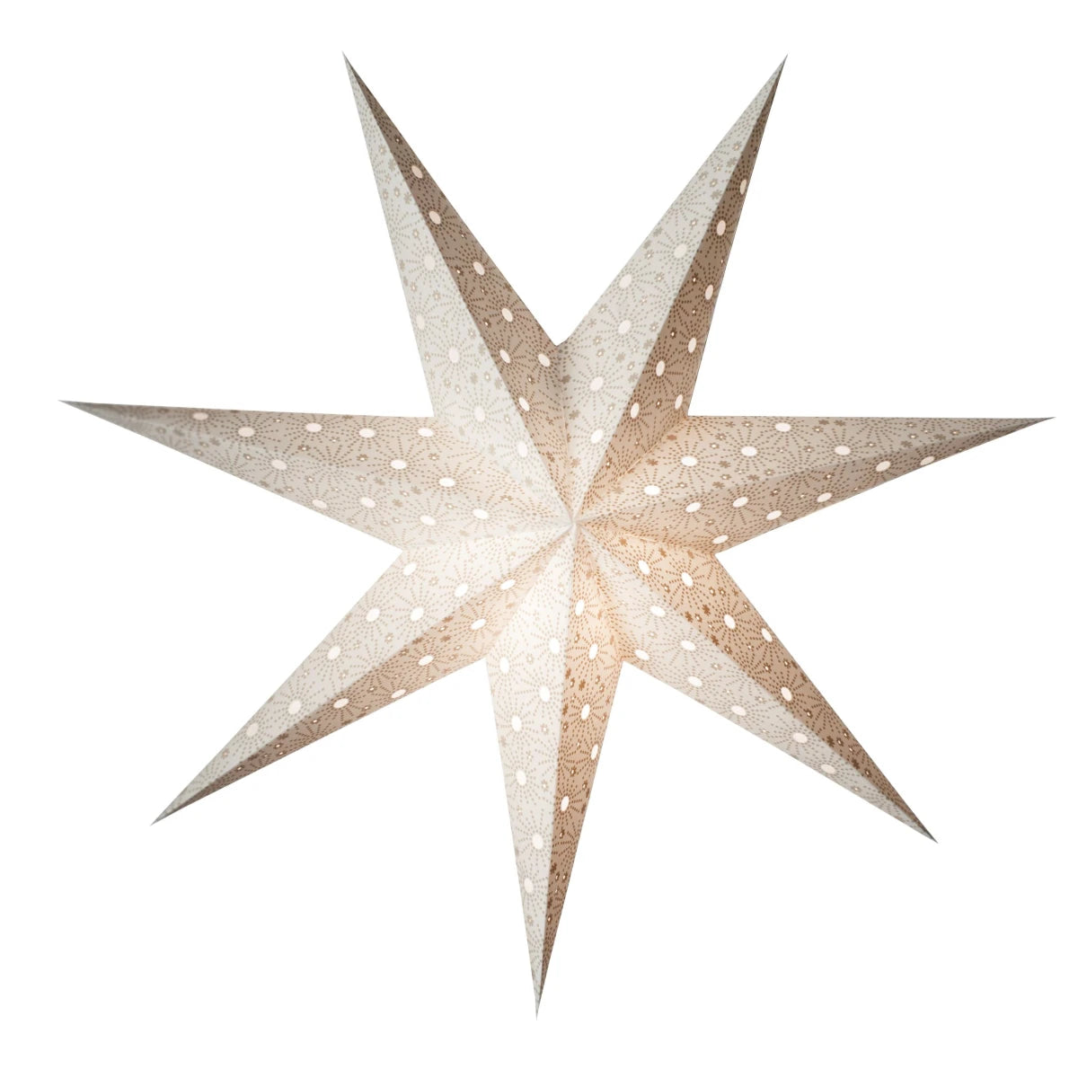 starlightz cristal white Leuchtstern 60cm - Handgefertigter weißer Papierstern mit kristallinem Design | shinypresents.de