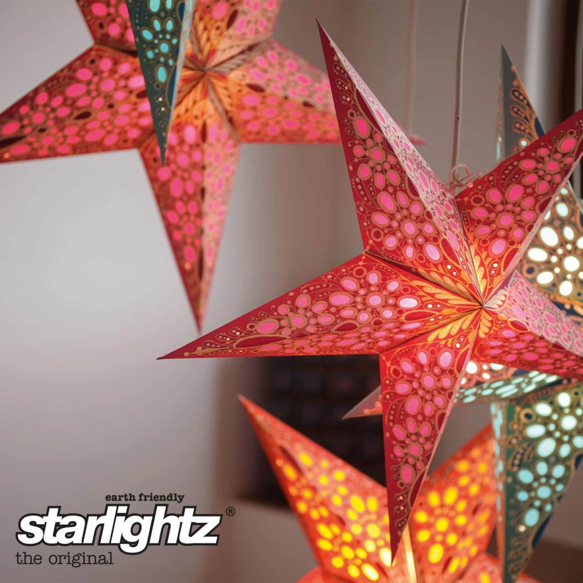 starlightz festival orange SMALL Leuchtstern Detailansicht - Dekoratives Design mit feinen Details | shinypresents.de