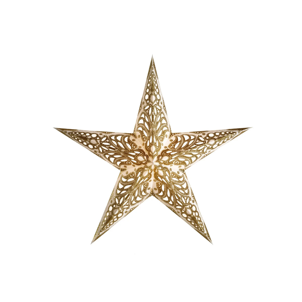 starlightz geeta gold Leuchtstern 60cm - Handgefertigter goldener Papierstern mit dekorativem Muster | shinypresents.de