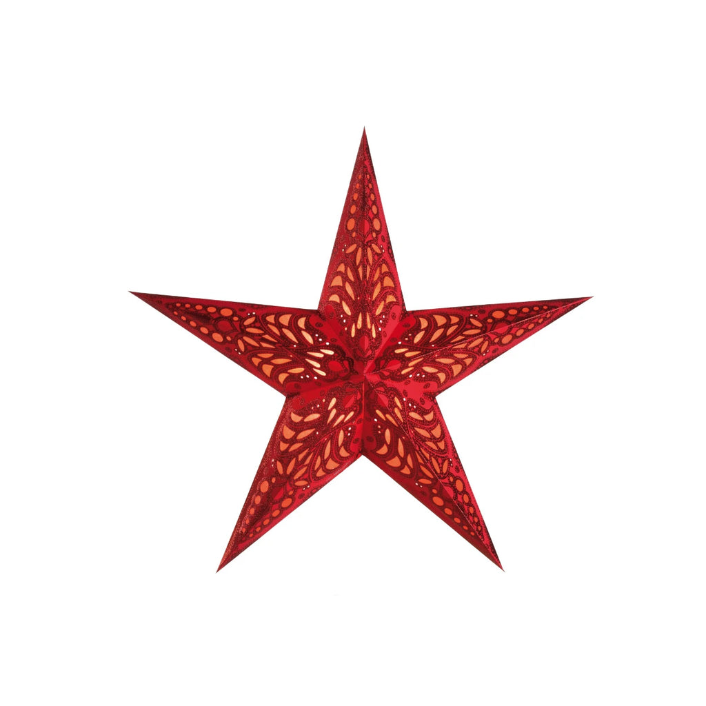starlightz geeta red Leuchtstern 60cm - Handgefertigter roter Papierstern mit dekorativem Muster | shinypresents.de