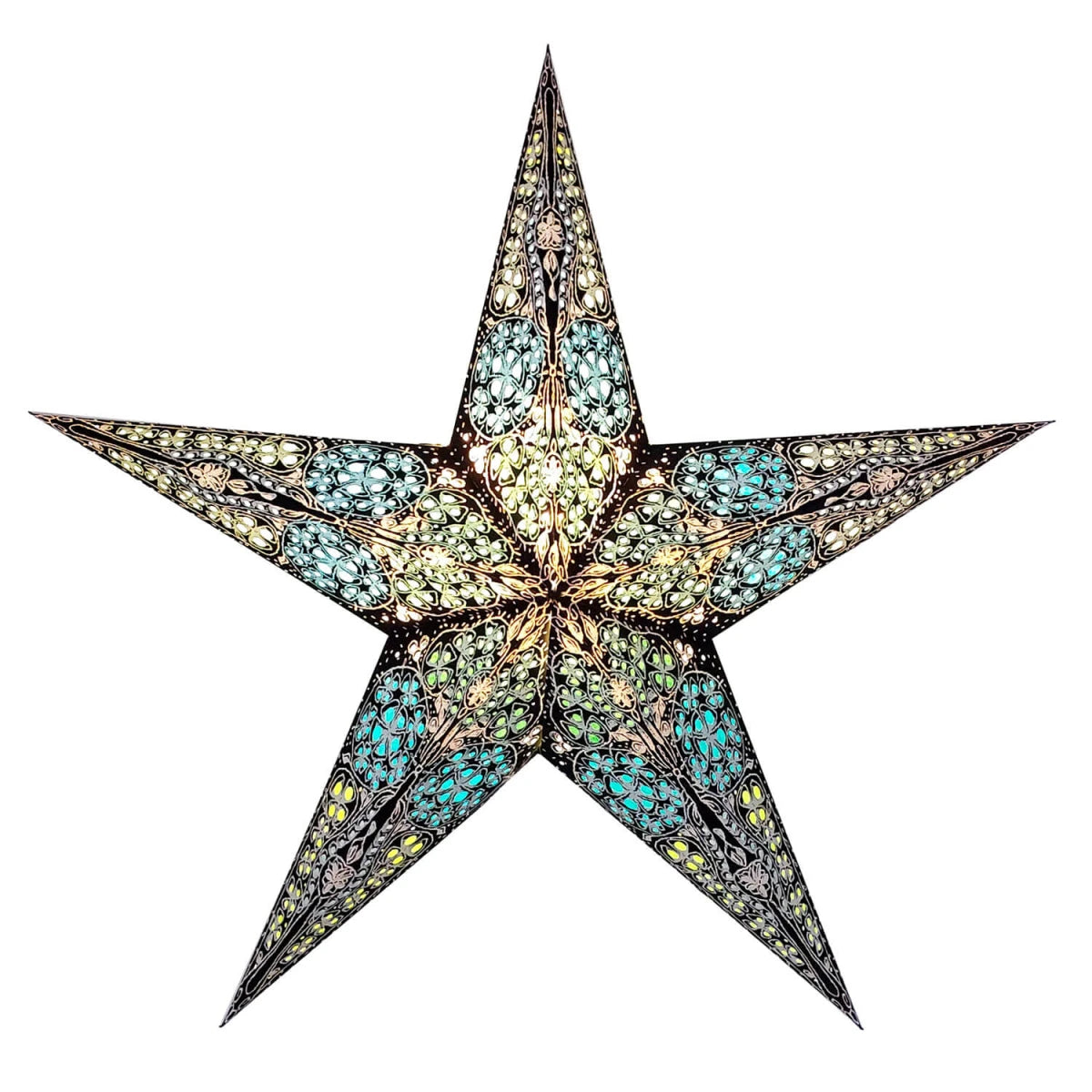 starlightz kalea Leuchtstern türkis 60cm - Handgefertigter türkisfarbener Papierstern für stimmungsvolle Beleuchtung | shinypresents.de