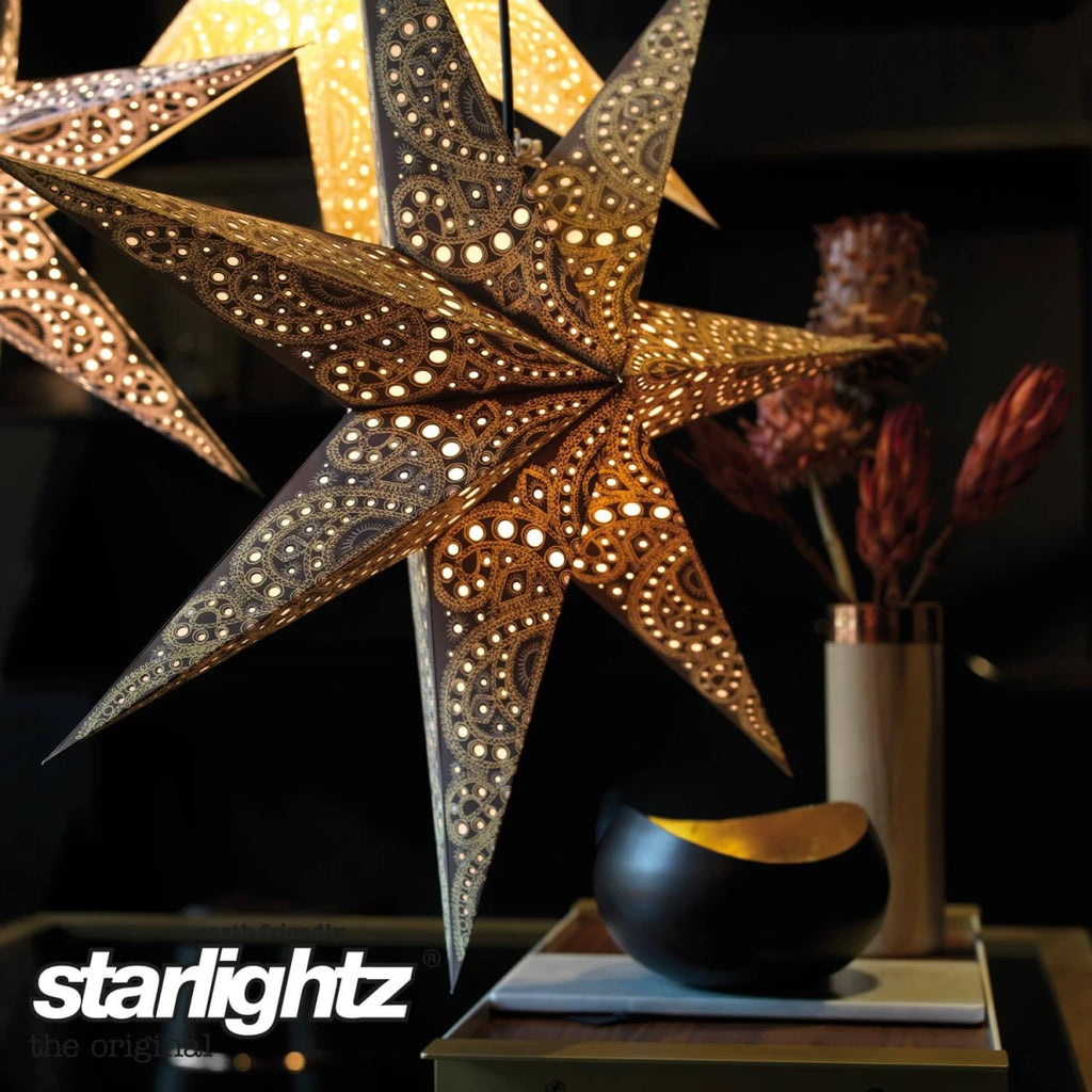 starlightz kashmir Leuchtstern Detailansicht - Traditionelles Design mit feinen Details | shinypresents.de