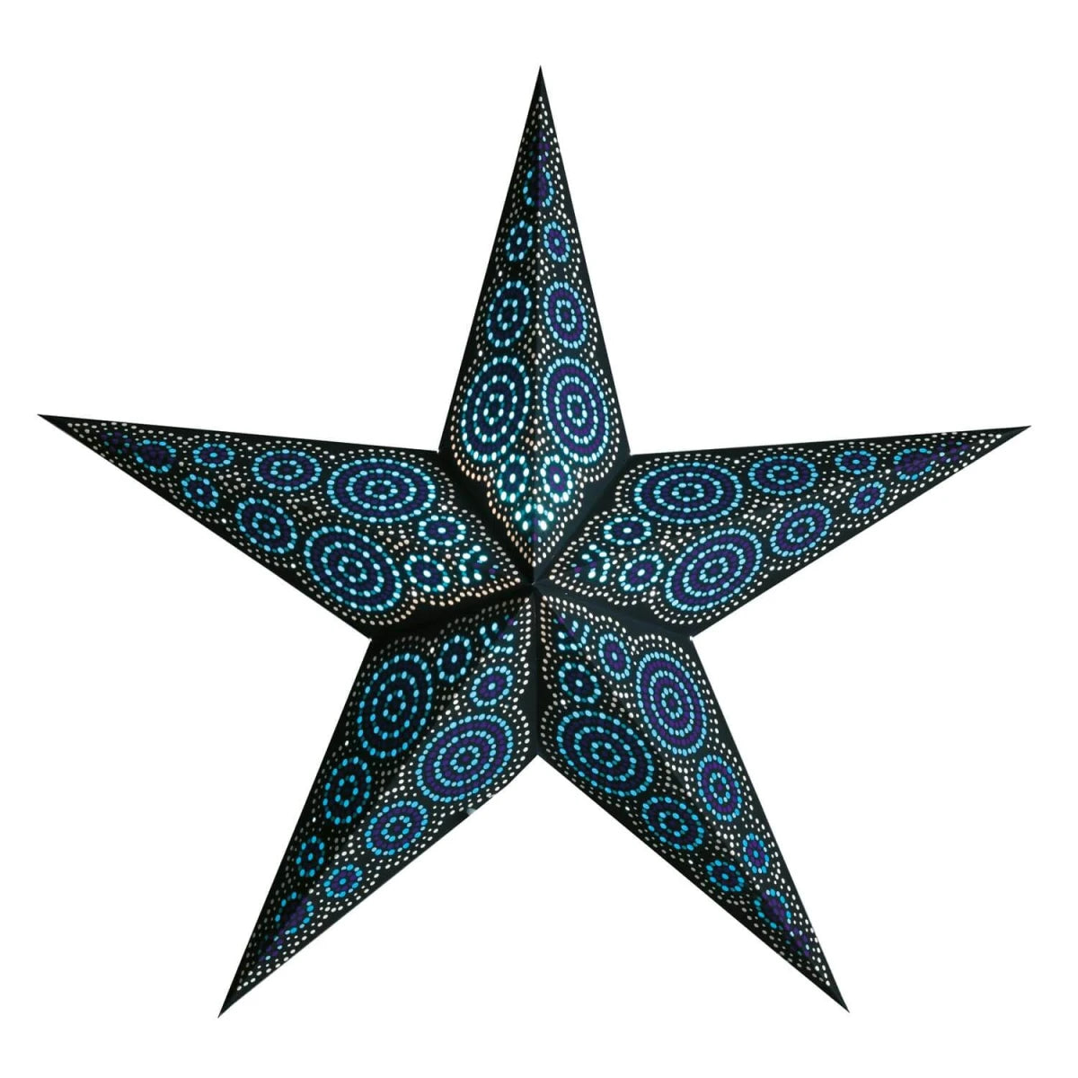starlightz marrakesh black / türkis Leuchtstern 60cm - Handgefertigter Papierstern in Schwarz-Türkis mit orientalischem Design | shinypresents.de