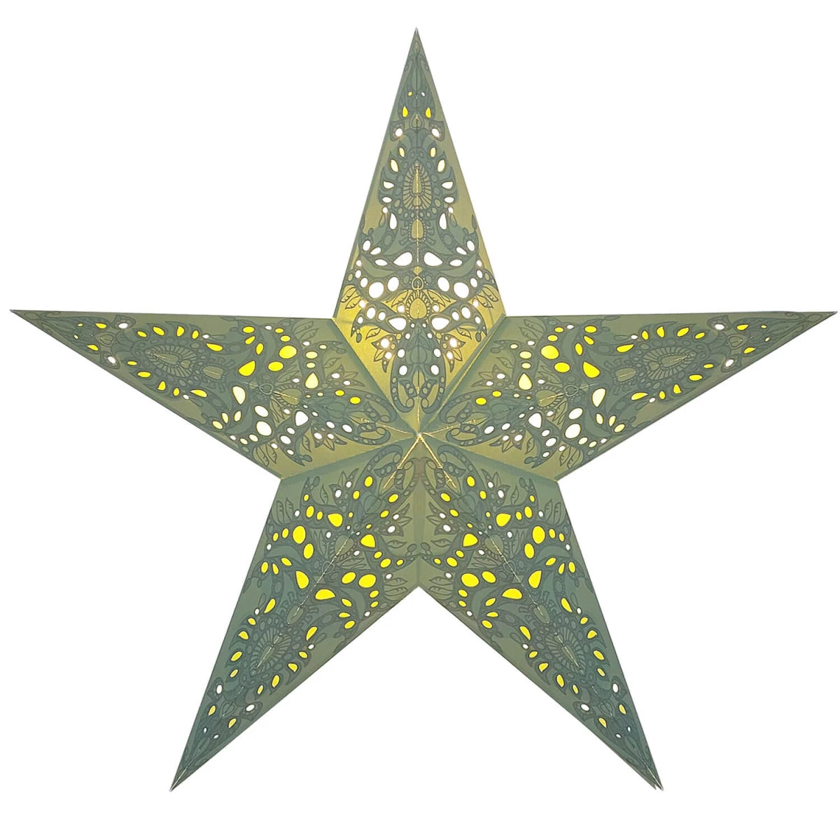 starlightz mono lindgreen Leuchtstern 60cm - Handgefertigter lindgrüner Papierstern für stimmungsvolle Beleuchtung | shinypresents.de