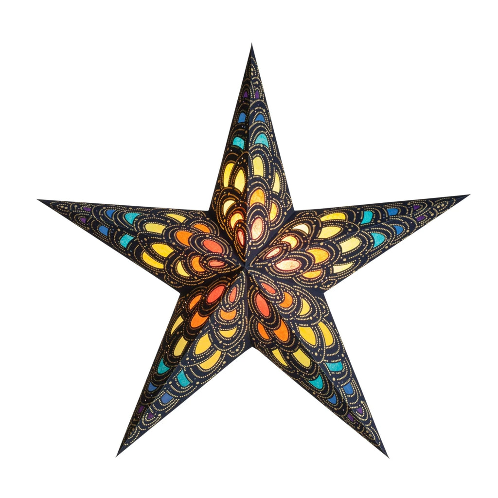 starlightz nari rainbow Leuchtstern 60cm - Handgefertigter bunter Papierstern in Regenbogenfarben für stimmungsvolle Beleuchtung | shinypresents.de