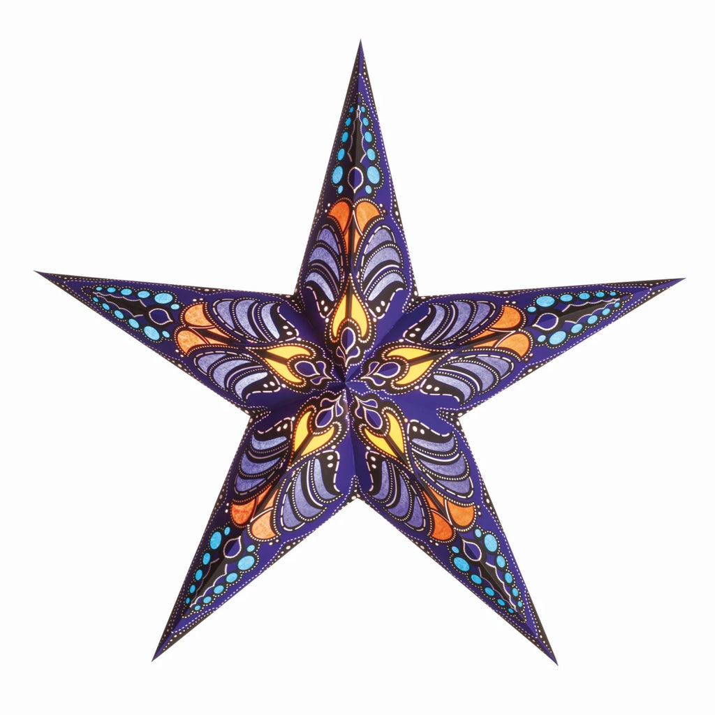 starlightz ramadasa blue Leuchtstern 60cm - Handgefertigter blauer Papierstern mit dekorativem Muster | shinypresents.de