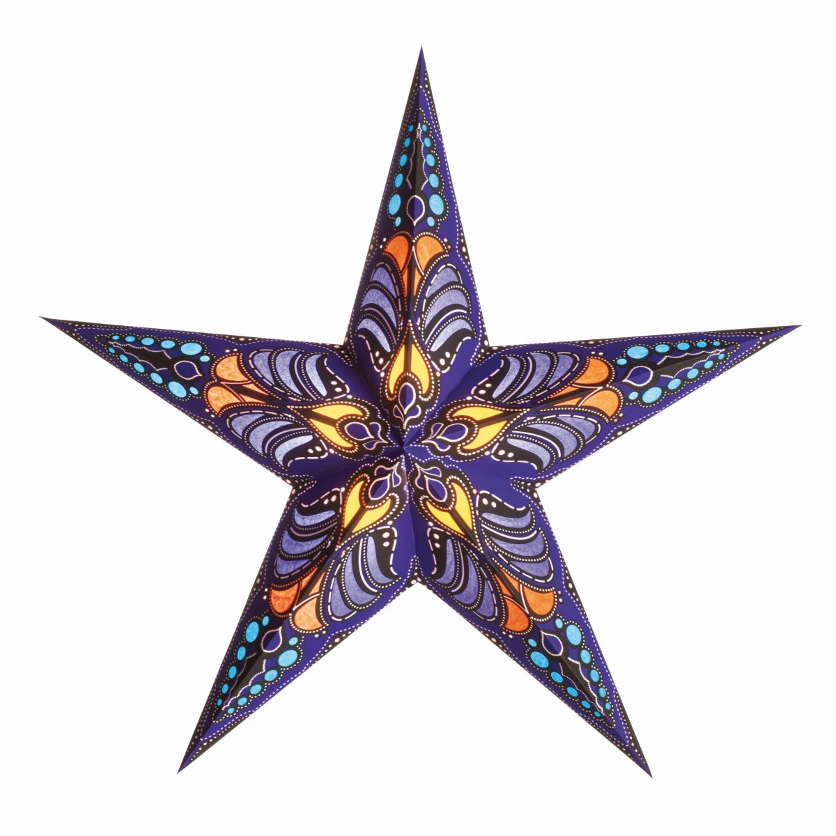 starlightz ramadasa blue Leuchtstern 60cm - Handgefertigter blauer Papierstern mit dekorativem Muster | shinypresents.de