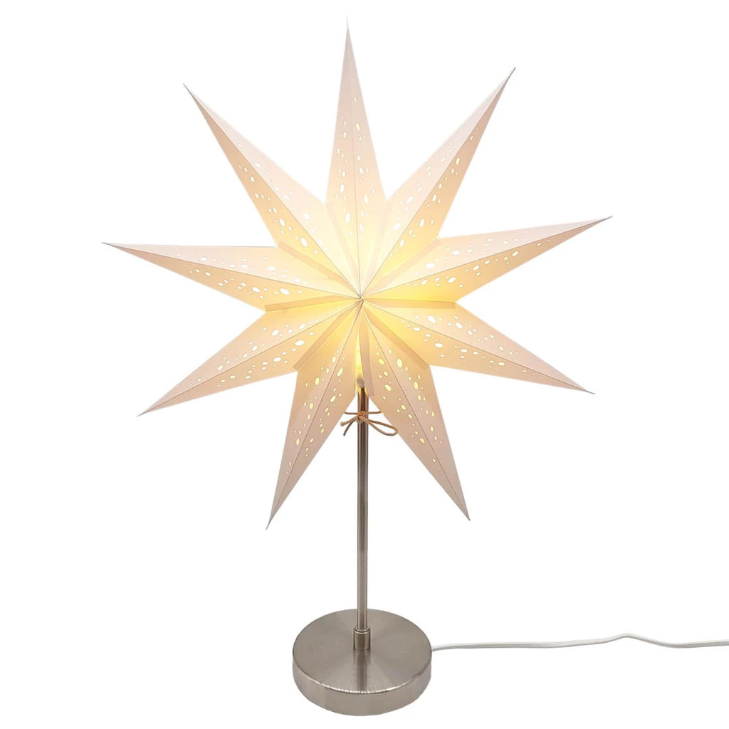 starlightz table stand Lampenfuß S Edelstahl gebürstet - Eleganter Tischständer für Papiersterne Größe S | shinypresents.de