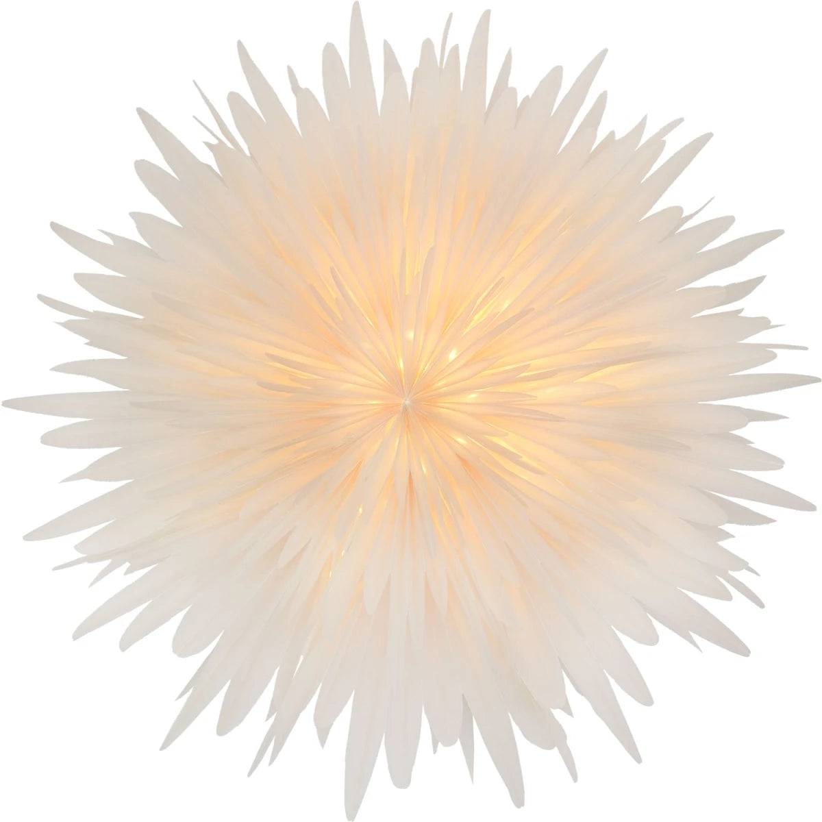 Stella-Dalia Pergamentpapier weiß 60cm - Handgefertigter weißer Papierstern aus zartem Pergament mit floralem Design | shinypresents.de