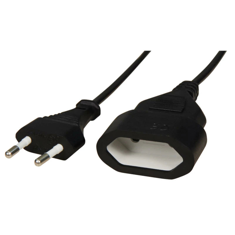 Verlängerungskabel 5m schwarz - Eurostecker auf Eurokupplung für flexible Stromversorgung | shinypresents.de