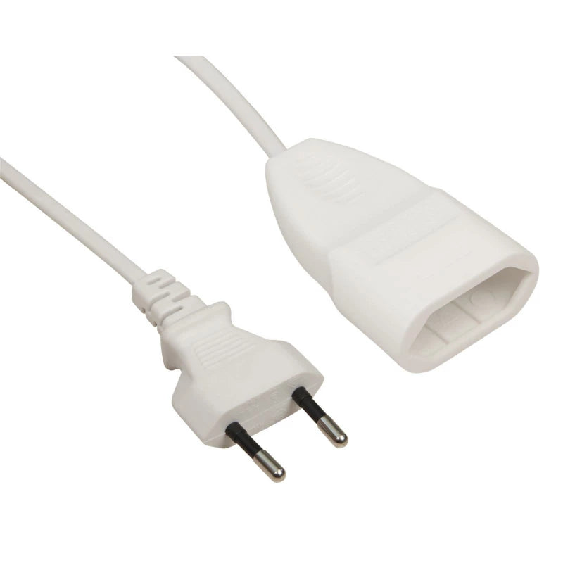 Verlängerungskabel 5m weiß - Eurostecker auf Eurokupplung für flexible Stromversorgung | shinypresents.de